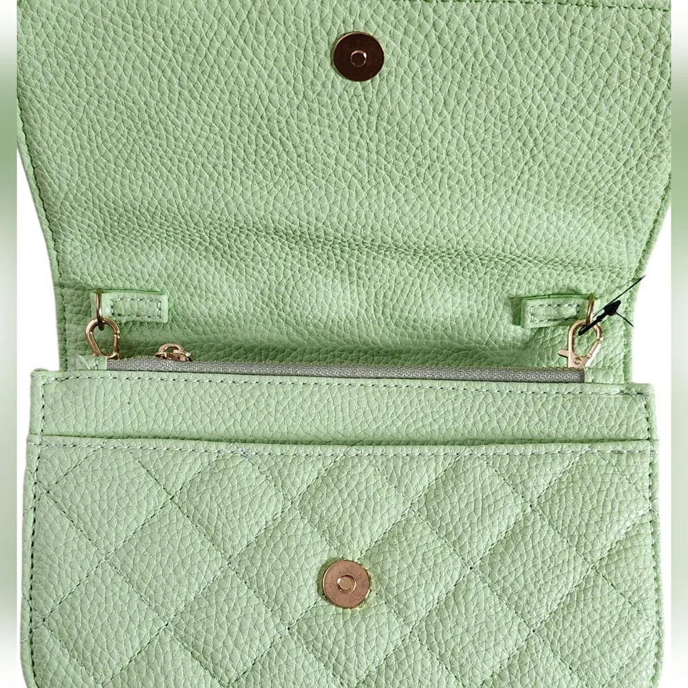 BCBG Quilted Crossbody Bag-Mint Green - Picture 4 of 7